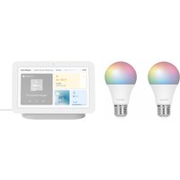 Google Nest Hub (2. Generation) + Hombli Smart Bulb E27 Color 2er-Pack von Google Nest
