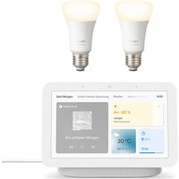 Google Nest Hub (2. Generation) + Philips Hue White E27 Bluetooth - LED-Lampe 2er-Set von Google Nest