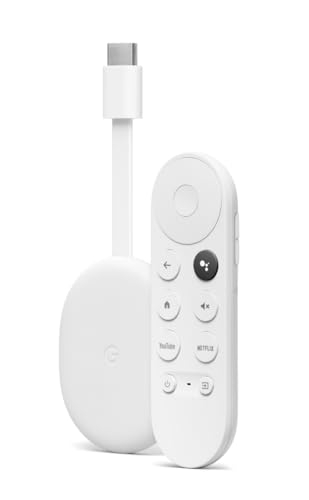 Chromecast mit Google TV (4K) Schnee - Bringt Unterhaltung per Sprachsuche auf deinen TV. Streame Filme, Serien oder Netflix in bis zu 4K HDR-Qualität. Einfach eingerichtet von Google
