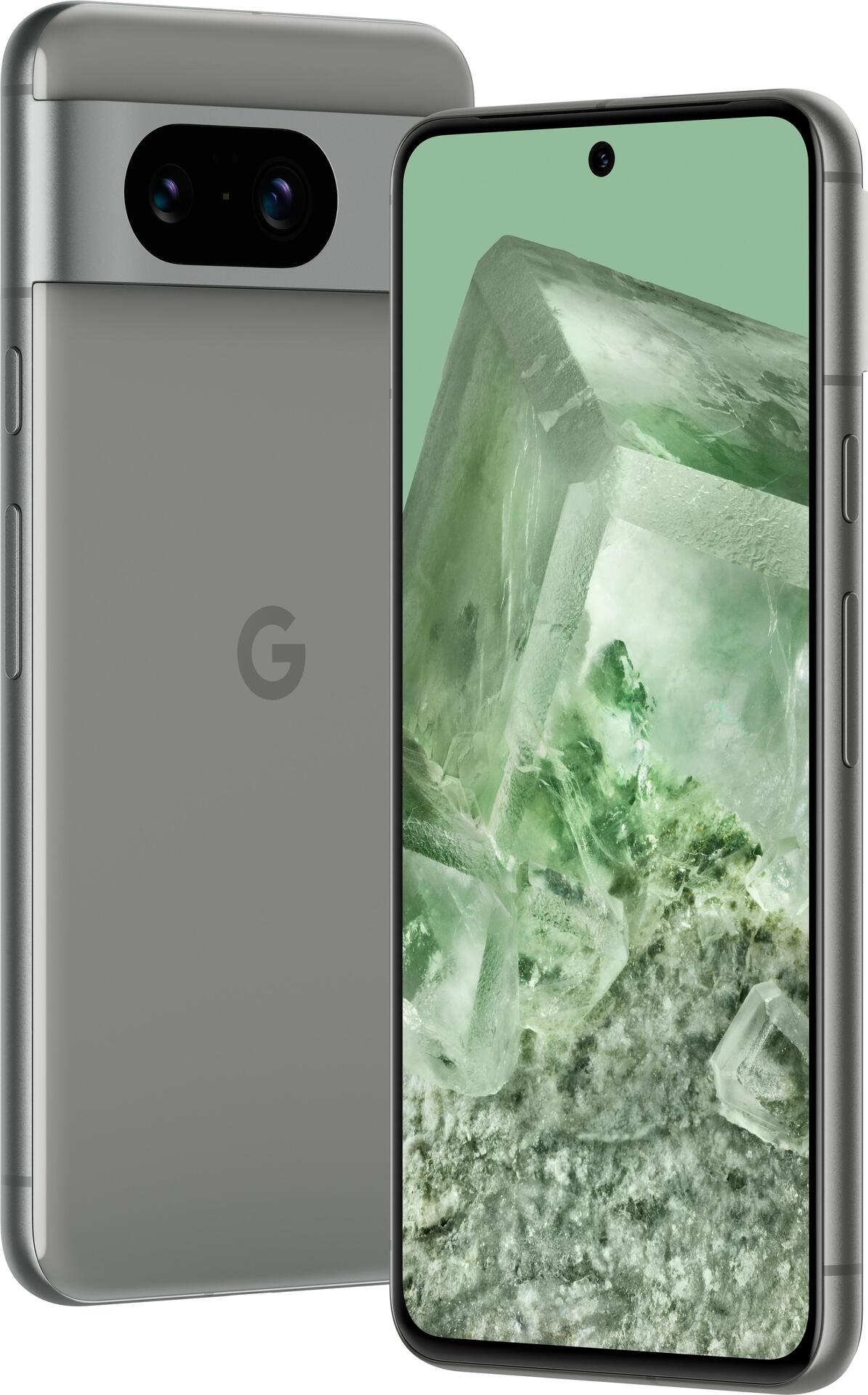 Google Pixel 8 . Bildschirmdiagonale: 15,8 cm (6.2), Display-Auflösung: 1080 x 2400 Pixel, Display-Typ: OLED. Prozessorfamilie: Google. RAM-Kapazität: 8 GB, RAM-Typ: LPDDR5X, Interne Speicherkapazität: 256 GB. Auflösung Rückkamera (numerisch): 50 MP, Rückkamera-Typ: Dual-Kamera. SIM-Kartensteckplätze: Dual-SIM. Akku-/Batteriekapazität: 4575 mAh. Produktfarbe: Grün, Grau. Gewicht: 187 g (GA04861-GB) - Sonderposten von Google