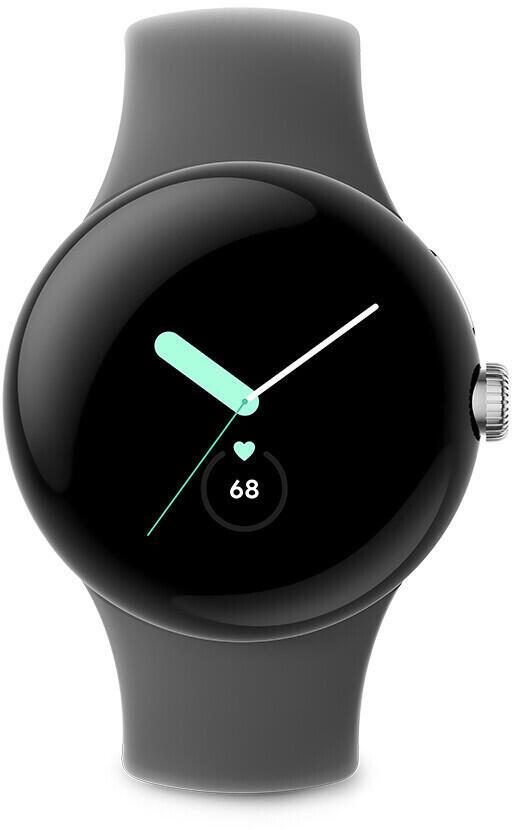 Google Pixel Watch (LTE) - 41mm in Polished Silver mit Sportarmband in Hazel von Google