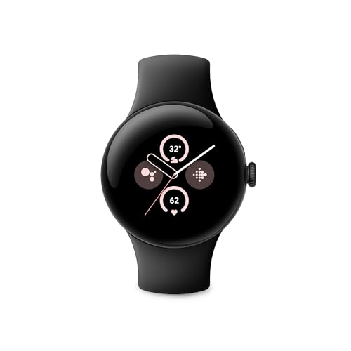 Google Pixel Watch 2 - das Beste von Google und Fitbit – Herzfrequenzmessung, Stressmanagement, Sicherheitsfunktionen – Android – Aluminiumgehäuse in Matte Black – Sportarmband in Obsidian – LTE von Google