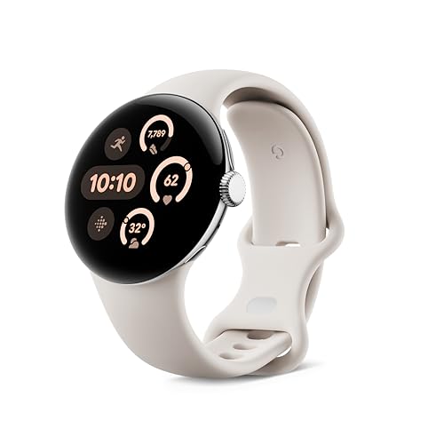 Google Pixel Watch 3 (41 mm) – Gehäuse in Polished Silver – Armband in Porcelain – LTE von Google