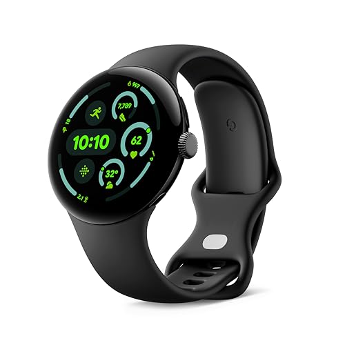 Google Pixel Watch 3 (45 mm) – Android smartwatch with Heart Rate Tracking, Advanced Running from Fitbit, Fitness Insights, 24-Hour Battery – Matte Black Aluminium Case – Obsidian Band – LTE von Google