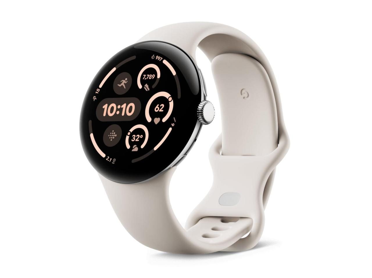 Google Pixel Watch 3 (LTE) Sportarmband 41mm, Silber/Porcelain von Google
