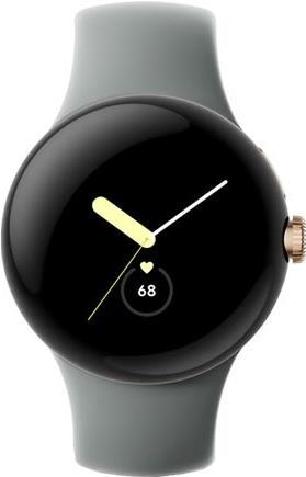 Google Pixel Watch - Champagne Gold - intelligente Uhr mit Band - Flouroelastomer - Hazel - Bandgröße: L - 32GB - Wi-Fi, NFC, Bluetooth - 36 g (GA04123-DE) von Google