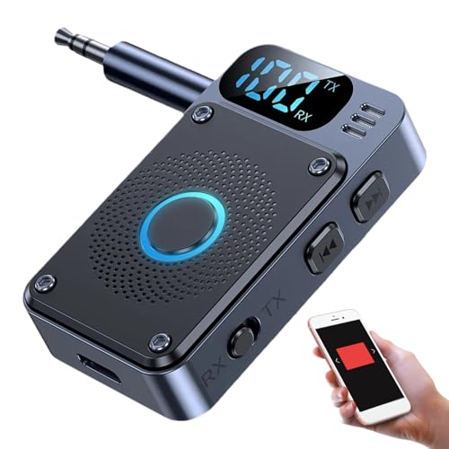 Goowafur Audio-Sender - Funk-FM-Sender - Audio-Konverter mit Digitaldisplay und 3,5-mm-Anschluss für Computer, Smartphones, LKWs, Kopfhörer, Flugzeug, Gitarre, Tablets von Goowafur