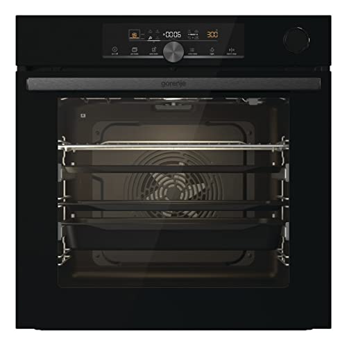 Gorenje 738009 OptiBake Advanced BSA 6747 A04BG Einbau-Backofen / 77L / Heißluft/AutoBake/Touch Bedienung/Bratenthermometer/GentleClose & Open/SteamAssist/StepBake/PizzaMode 300°C/schwarz von Gorenje