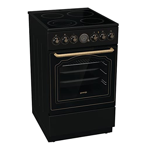 Gorenje Classico GECS 5B70CLB Elektrostandherd mit Glaskeramik-Kochfeld/Retro Design / 50cm / 70 Liter/Gentle Close/Schnellaufheizung/AirFry/ExtraSteam/Pizzamodus/AquaClean/schwarz Gorenje Classico GECS 5B70CLB Elektrostandherd mit Glaskeramik-Kochfeld/Retro Design / 50cm / 70 Liter/Gentle Close/Schnellaufheizung/AirFry/ExtraSteam/Pizzamodus/AquaClean/schwarz von Gorenje