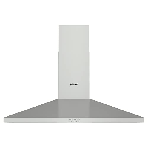 Gorenje Dunstabzugshaube/Freistehende Kaminhaube/Drucktastensteuerung/LED-Beleuchtung/Geräuschpegel 65 dB(A), Silber von Gorenje