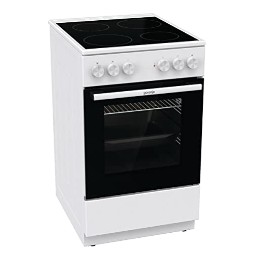 Gorenje GEC5A 21 WG Elektro-Standherd mit Glaskeramik-Kochfeld / 50 cm / 74 Liter/PerfectGrill/Pizzamodus 300°C/AquaClean/weiß von Gorenje