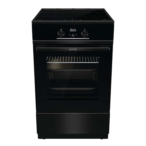 Gorenje GEIT 5 C60BPG Elektro-Standherd mit Induktionskochfeld / 50 cm / 70 Liter / Kindersicherung/ Schnellaufheizung / AirFry / Pizzamodus 300°C / Teleskopauszüge / AquaClean / BridgeZone / schwarz von Gorenje