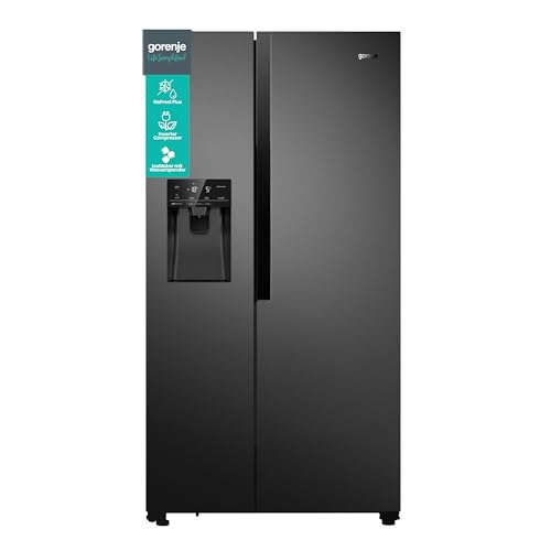 Gorenje NRS 9 EVB Side by Side Kühl-Gefrierkombination/NoFrost Plus/Inverter Kompressor/Wasser- und Eiswürfelspender/SensoTech / 179, 3 cm/Kühlteil 371 l/Gefrierteil 185 l/schwarz Gorenje NRS 9 EVB Side by Side Kühl-Gefrierkombination/NoFrost Plus/Inverter Kompressor/Wasser- und Eiswürfelspender/SensoTech / 179, 3 cm/Kühlteil 371 l/Gefrierteil 185 l/schwarz von Gorenje
