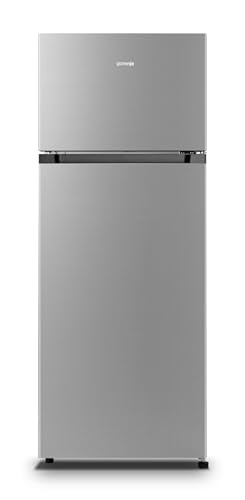 Gorenje RF414EPS4 Doppeltürkühlschrank mit Gefrierteil oben, 165 Liter Kühleil, 41 Liter Gefrierteil, LED Innenbeleuchtung, Energieeffizienzklasse E, 143,6cm x 55cm, silber von Gorenje