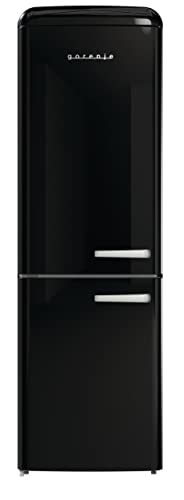 Gorenje Retro Collection ONRK 619 DBK-L Retro – Kühl-Gefrierkombination / 194 cm/Inverter Kompressor/NoFrost Plus/IonAir/CrispZone/Kühlteil 204 l/Gefrierteil 96 l/EEK D/schwarz von Gorenje