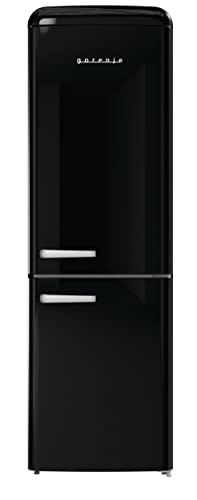 Gorenje Retro Collection ONRK 619 DBK Retro – Kühl-Gefrierkombination / 194 cm/Inverter Kompressor/NoFrost Plus/IonAir/CrispZone/Kühlteil 204 l/Gefrierteil 96 l/EEK D/schwarz von Gorenje