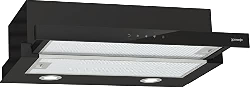 Gorenje TH 64E4BG Dunstabzugshaube/ LED Beleuchtung/ Polyurethanfilter/ Abluft oder Umluftbetrieb, Schwarz / Glas -450 M³/H Leistung von Gorenje