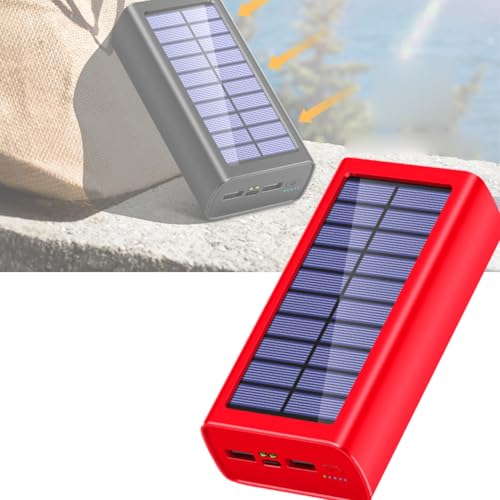 Gorger Solar-Ladegerät, Powerbank, 30.000 mAh/50.000 mAh/10.0000 mAh, tragbar, für den Außenbereich, wasserdichtes Telefon mit LED-Licht, Dual-USB-Anschlüsse, Typ-C-Eingang für Camping, Wandern Gorger Solar-Ladegerät, Powerbank, 30.000 mAh/50.000 mAh/10.0000 mAh, tragbar, für den Außenbereich, wasserdichtes Telefon mit LED-Licht, Dual-USB-Anschlüsse, Typ-C-Eingang für Camping, Wandern von Gorger