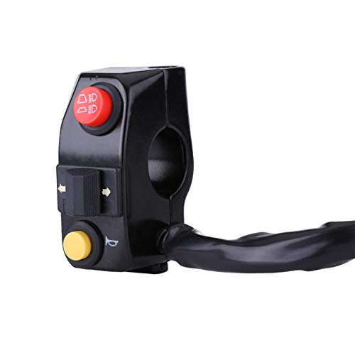 Gorgeri Motorrad-Drehschalter, 2,2 cm (7/8 Zoll), Motorrad-Lenkerhalterungsschalter mit Hupendrehdrehung, Fern- und Abblendlicht, für die meisten Motorräder, Elektrofahrräder, ATVs, Roller von Gorgeri