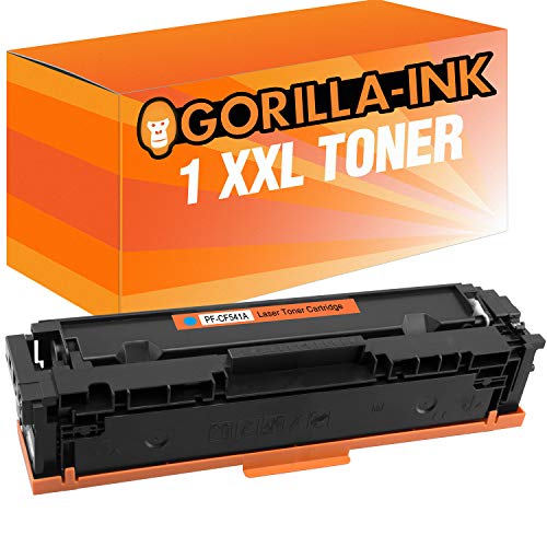 Gorilla-Ink 1 Toner Cyan XXL kompatibel mit HP CF-540A CF-541A CF-542A CF-543A M254dnw MFP M281fw MFP M280 MFP M281fdn M254nw M254dw MFP M280nw MFP M281fdw MFP M 254 280 281 dnw fw fdn nw von Gorilla-Ink