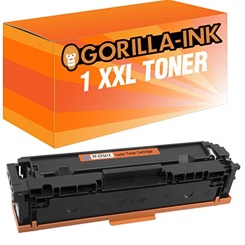 Gorilla-Ink 1 Toner-Kartusche XXL für HP CF541X Cyan Color Laserjet Pro M 254DNW M 254DW M 254NW MFP M 280NW MFP M 281FDN MFP M 281FDW MFP M 281FW von Gorilla-Ink