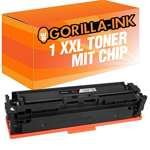Gorilla-Ink 1 Toner MIT CHIP kompatibel mit HP W2210A 207A Black | Für HP Color Laserjet Pro M255 DW M255 NW MFP M282 NW MFP M283 CDW MFP M283 FDN MFP M283 FDW von Gorilla-Ink