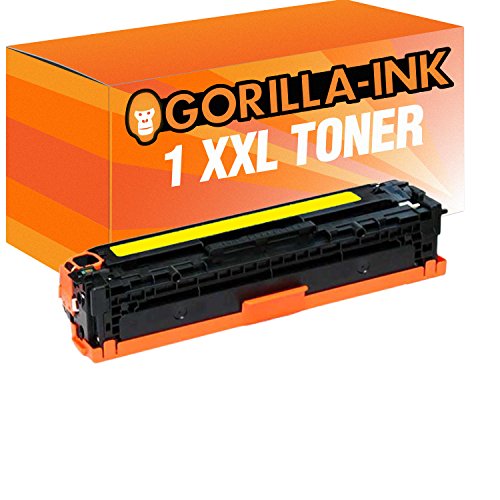 Gorilla-Ink 1 Toner XXL kompatibel mit HP CB542A 125A | geeignet für HP Color Laserjet CM1312NFI CP1215 CP1515N | Yellow 1.400 Seiten von Gorilla-Ink