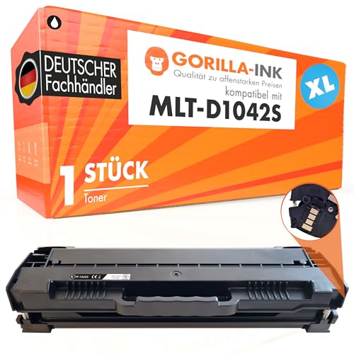 Gorilla-Ink 1x Laser-Toner XXL Black kompatibel mit Samsung MLT-D1042S ML 1660 ML 1665 ML 1670 ML 1675 ML 1860 ML 1865 ML 1865 W von Gorilla-Ink