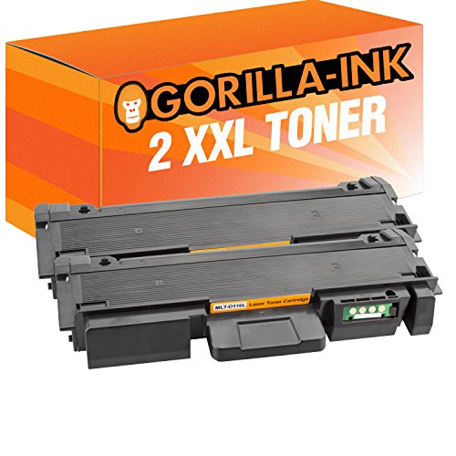 Gorilla-Ink 2 Toner Black XXL kompatibel mit Samsung MLT-D116L M2620 M2620D M2620ND M2625 M2625D M2625D M2625F M2625FN M2625N M2626 M2675FN M2675FN M2676 von Gorilla-Ink