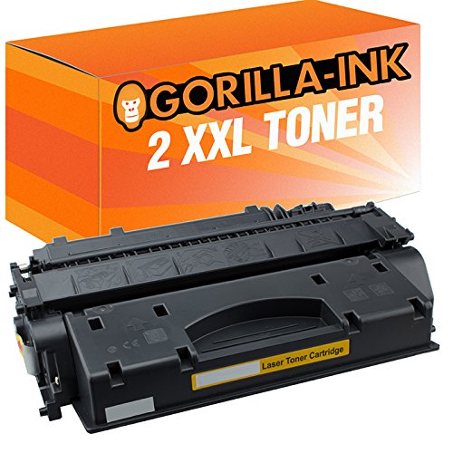 Gorilla-Ink 2 Toner-Patronen XXL Schwarz kompatibel mit HP CF280X Laserjet Pro 400 M 401 N 400 M 401 D 400 M 401 DN von Gorilla-Ink