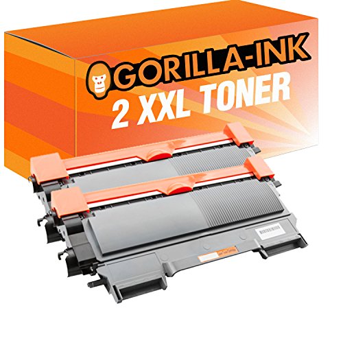 Gorilla-Ink 2X Laser-Toner XXL kompatibel mit Brother TN-2220 Schwarz HL-2215 HL-2220 HL-2200 Series HL-2230 HL-2240 HL-2240 DR HL-2240 L von Gorilla-Ink