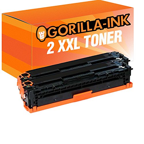 Gorilla-Ink 2X Toner-Patrone Black XXL ersetzt HP CE320A 128A für CM-1412FN CM-1413FN CM-1415FN CM-1415FNW CM-1416FNW CP-1521 CP-1525N CP-1525NW CP-1526NW CP-1527NW CP-1528NW von Gorilla-Ink