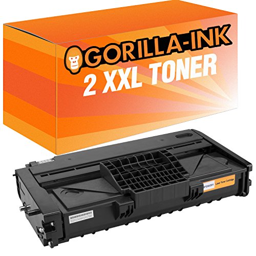 Gorilla-Ink 2X Toner XXL kompatibel mit Ricoh SP 200/201 / 203/211 Black 5.200 Seiten SP213 SFNW SP213 W SP213 SUW SP213 SNW SP213 SFW von Gorilla-Ink