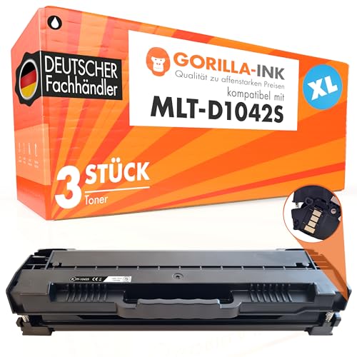 Gorilla-Ink 3 Toner XXL Black kompatibel mit Samsung MLT-D1042S ML 1660 von Gorilla-Ink