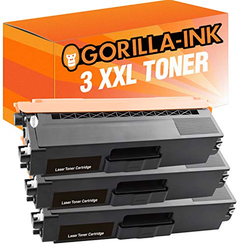 Gorilla-Ink 3X Toner-Kartusche XXL kompatibel mit Brother TN-421 TN-423 DCP-L8410CDN DCP-L8410CDW HL-L8260CDW HL-L8360CDW MFC-L8690CDW MFC-L8900CDW | Black je 6.500 Seiten von Gorilla-Ink