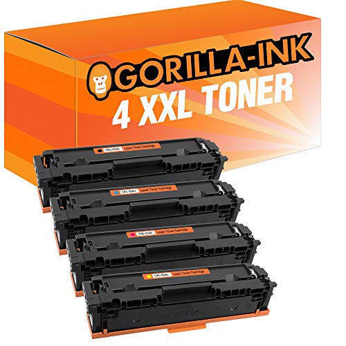 Gorilla-Ink 4 Toner XXL MIT CHIP kompatibel mit Canon CRG-054H 054 H | Für LBP620 LBP621CW LBP623CDW LBP640 LBP640C MF640 MF640C MF641CN MF641CW MF642CDW MF643CDW MF644CDW MF645CX von Gorilla-Ink