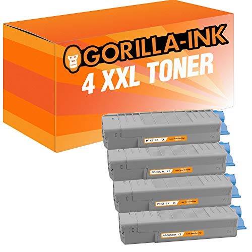 Gorilla-Ink 4 Toner XXL für Oki C612 46507308 46507307 46507306 46507305 C 612 N C 612 Series C 612 DN von Gorilla-Ink