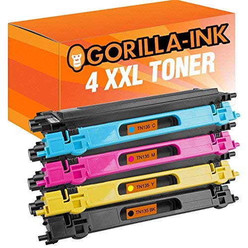 Gorilla-Ink 4 Toner XXL kompatibel mit Brother TN-135 DCP-9040 DCP-9042 DCP-9045 MFC-9440 MFC-9445 MFC-9450 MFC-9840 HL-4040 HL-4050 HL-4070 | Black 6.000 Seiten von Gorilla-Ink