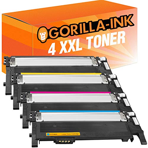 Gorilla-Ink 4 Toner XXL kompatibel mit Samsung CLT-406S | Geeignet für Samsung CLP-360 N 360 ND 365 W CLX-3300 3305 FN 3305 FW 3305 W SL-C 460 W Xpress C 410 W 460 FW 460 W 467 W von Gorilla-Ink