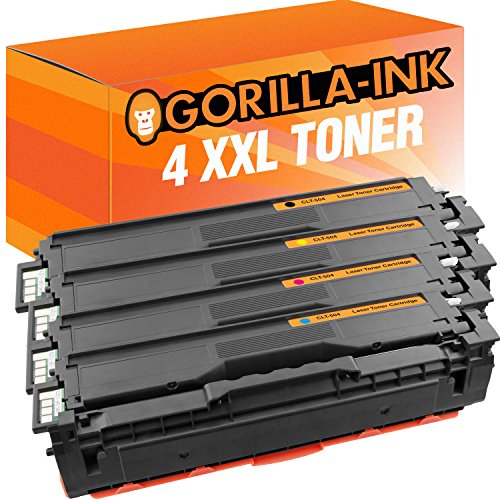 Gorilla-Ink 4 Toner XXL kompatibel mit Samsung CLT-504S Black Cyan Magenta Yellow von Gorilla-Ink
