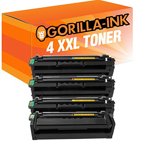Gorilla-Ink 4 Toner XXL kompatibel mit Samsung CLT-506L Black Cyan Magenta Yellow von Gorilla-Ink