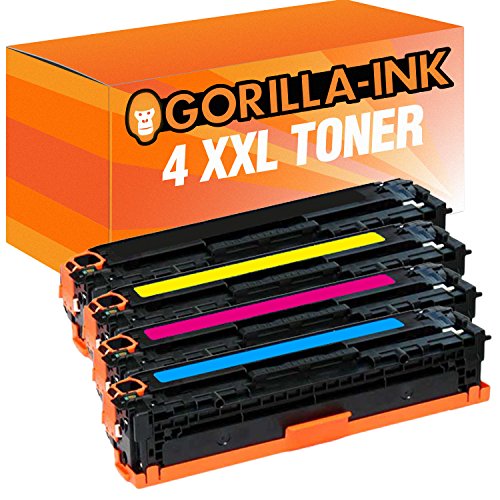 Gorilla-Ink 4X Toner-Kartusche XXL ersetzt HP CB540A - CB543A 125A | für HP Color Laserjet CM1312 CM1512 CP1210 CP1213 CP1214 CP1215 CP1216 CP1217 CP1513 CP1514 CP1515 CP1516 CP1517 CP1518 CP1520 von Gorilla-Ink