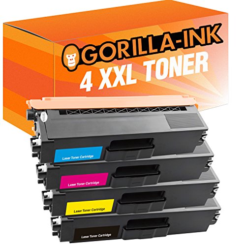 Gorilla-Ink 4X Toner-Kartusche XXL kompatibel mit Brother TN-320 TN-325 HL-4100 Series HL-4140 CN HL-4150 CDN HL-4500 Series HL-4570 CDW HL-4570 CDWT von Gorilla-Ink