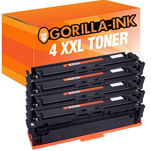 Gorilla-Ink 4X Toner-Patrone XXL kompatibel mit HP CF400X - CF403X 201X| Black 2.800 Seiten von Gorilla-Ink