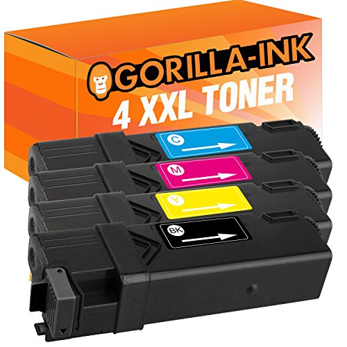 Gorilla-Ink 4X Toner-Patronen XXL kompatibel mit Xerox 6500 Phaser 6500 N 6500 DN 6500 Series WC 6500 Series WC 6505 N WC 6505 DN von Gorilla-Ink