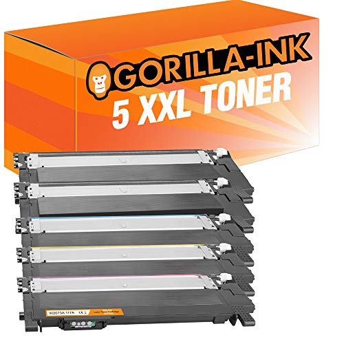 Gorilla-Ink 5 Toner XXL inkl. Chip kompatibel mit HP 117A für Color Laser MFP 178nwg 179fwg 150nw 179fnw 150a 178nw 179fng W2070A W2071A W2072A W2073A von Gorilla-Ink