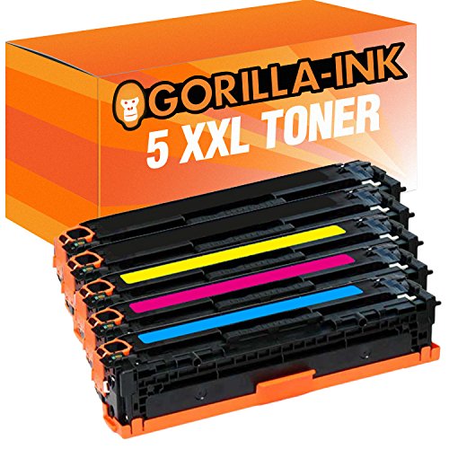 Gorilla-Ink 5 Toner XXL kompatibel mit HP CB540A - CB543A 125A | geeignet für HP Color Laserjet CM1312NFI CP1215 CP1515N | Black je 2.200 Seiten von Gorilla-Ink
