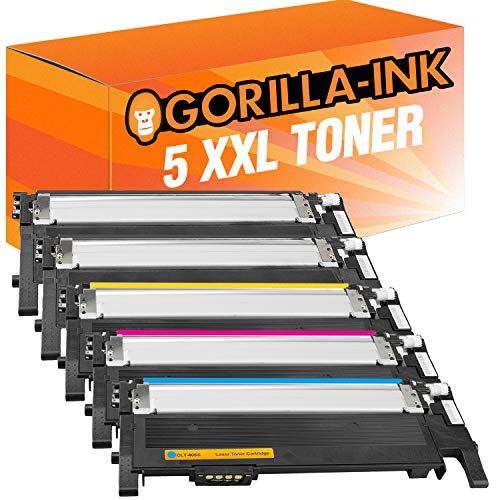 Gorilla-Ink 5 Toner XXL kompatibel mit Samsung CLT-406S | Geeignet für Samsung CLP-360 N 360 ND 365 W CLX-3300 3305 FN 3305 FW 3305 W SL-C 460 W Xpress C 410 W 460 FW 460 W 467 W von Gorilla-Ink