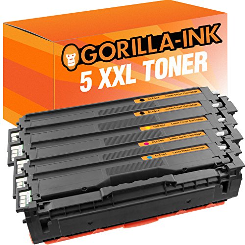 Gorilla-Ink 5 Toner XXL kompatibel mit Samsung CLT-504S Black Cyan Magenta Yellow von Gorilla-Ink
