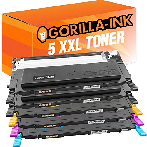 Gorilla-Ink 5X Toner-Kartusche XXL ersetzt Samsung CLT-4092S CLP-310 N CLP 315 WK CLX 3170 CLX 3170 FN CLX 3170 FNK von Gorilla-Ink